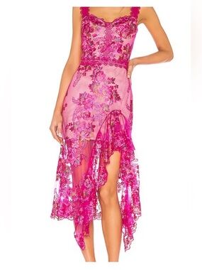 Bronx and Banco Hot Pink Lace dress size small (4) *NWT